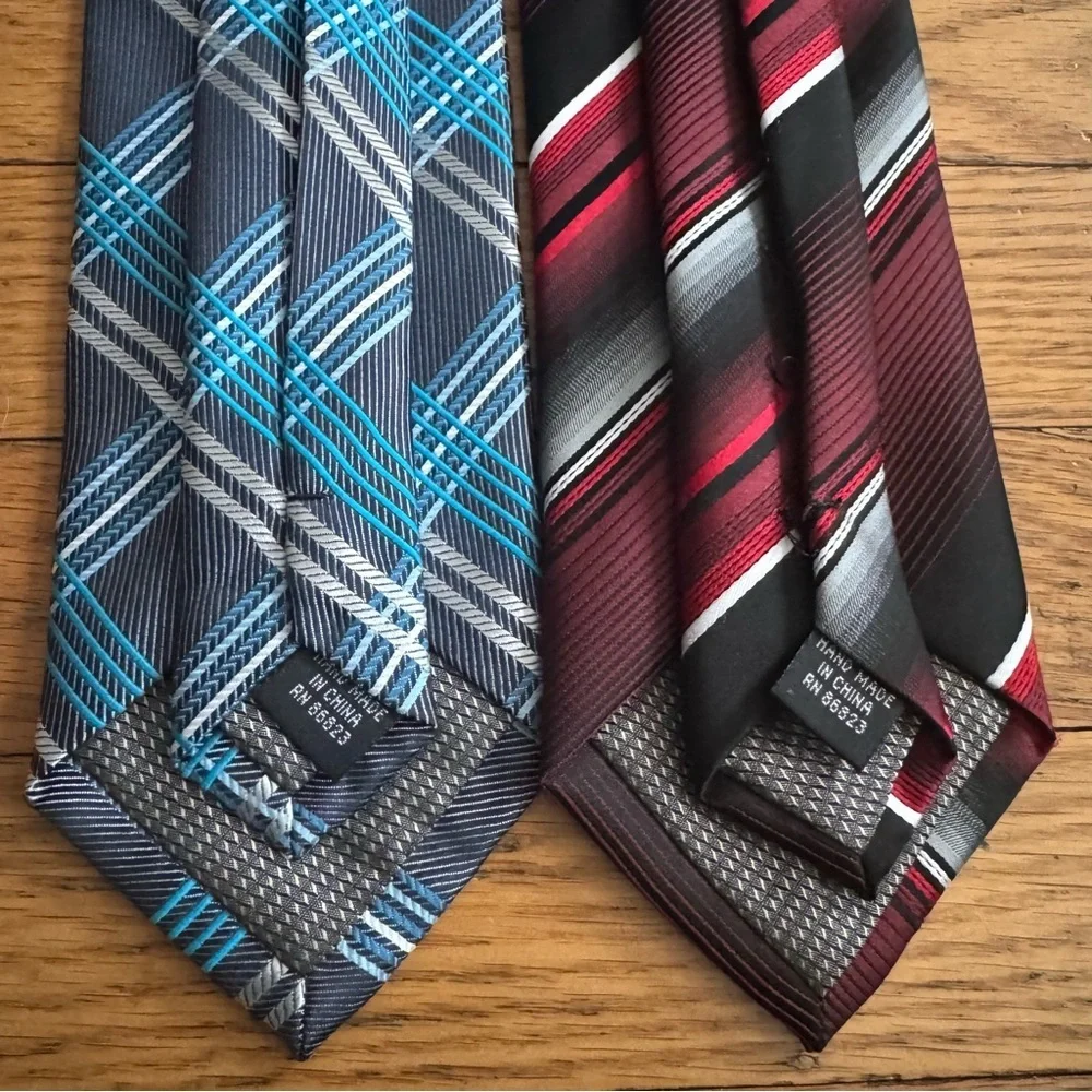 Bill Robinson set of two plaid ties